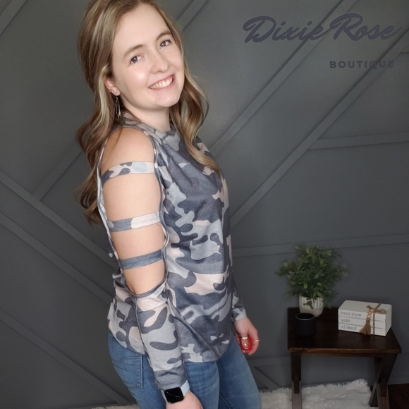 Camouflage Cold Shoulder - Picture 2 of 2